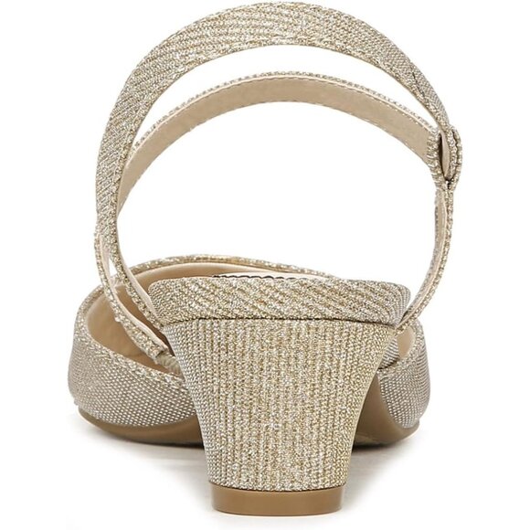 LifeStride Womens Gold Shimmer Patent Polyurethane Pointed Closed Toe Pump - Picture 3 of 9